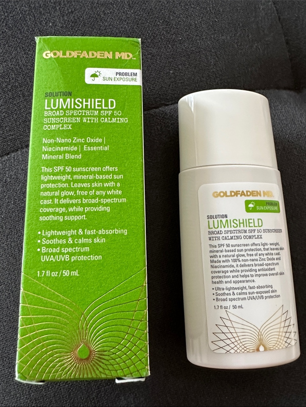 BNIB Goldfaden MD Lumishield Sunscreen SPF 50 with calming complex